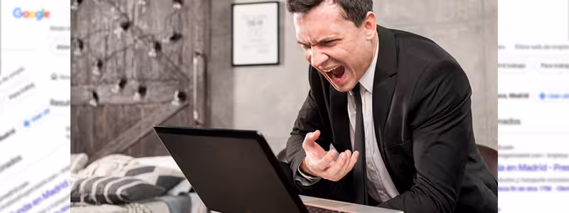 eMPRESARIO DESESperado porque no encuentra la web de su empresa en Google